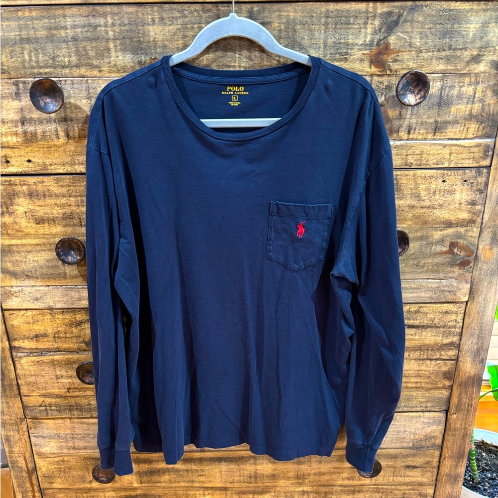 Polo by Ralph Lauren Men's Navy Long Sleeve Shirt